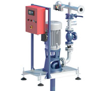 Fire prevention units with vertical axis service pump and pilot electric pump