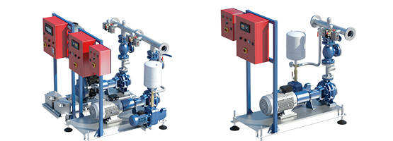 Units with horizontal axis electric pump